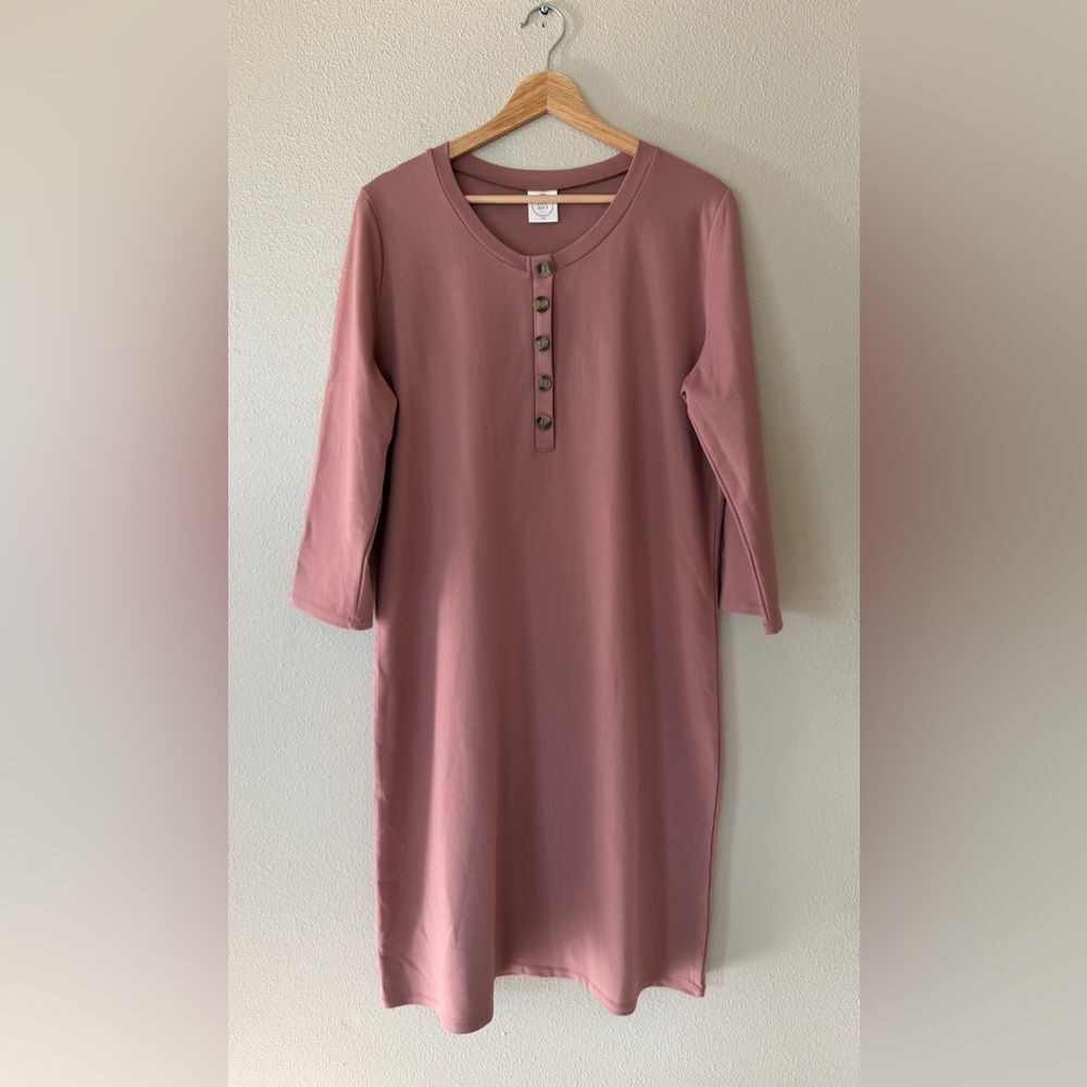 Lou Lou and Company Everyday Dress Mauve Maternity Breastfeeding Postpartum XXL